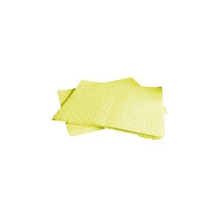 Absorbant produits chimiques jaune - YL100 - feuilles de 41 x 51 cm - sac de 100 pièces