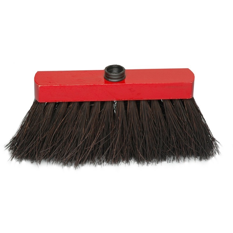 Balai miquet piassava 3 rangs monture laqué rouge - douille vis