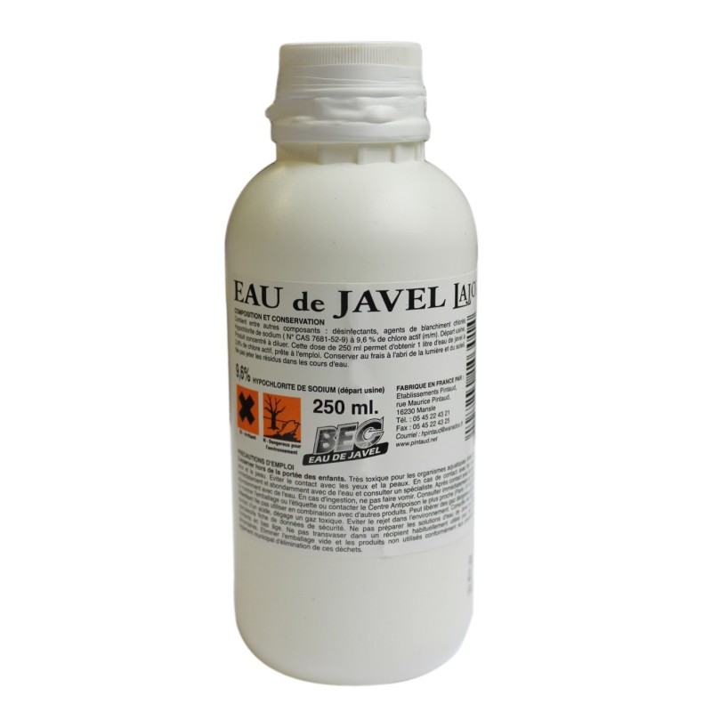 Eau de javel 9.6 CA flacon vissé 250 ML carton de 30