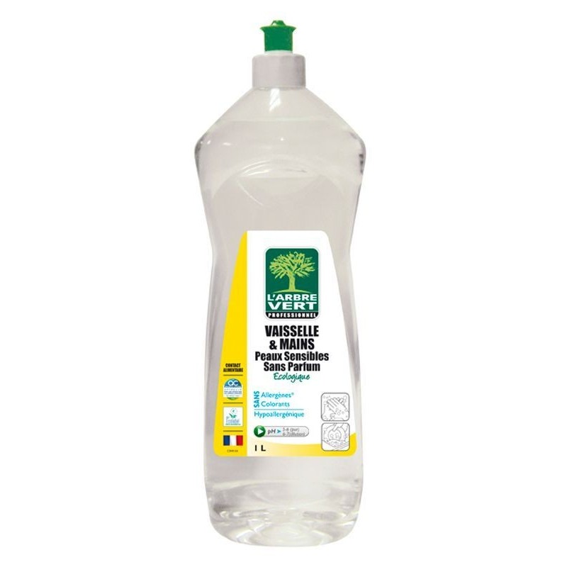 Liquide vaisselle mains Arbre Vert peaux sensibles - Flacon 750 ml