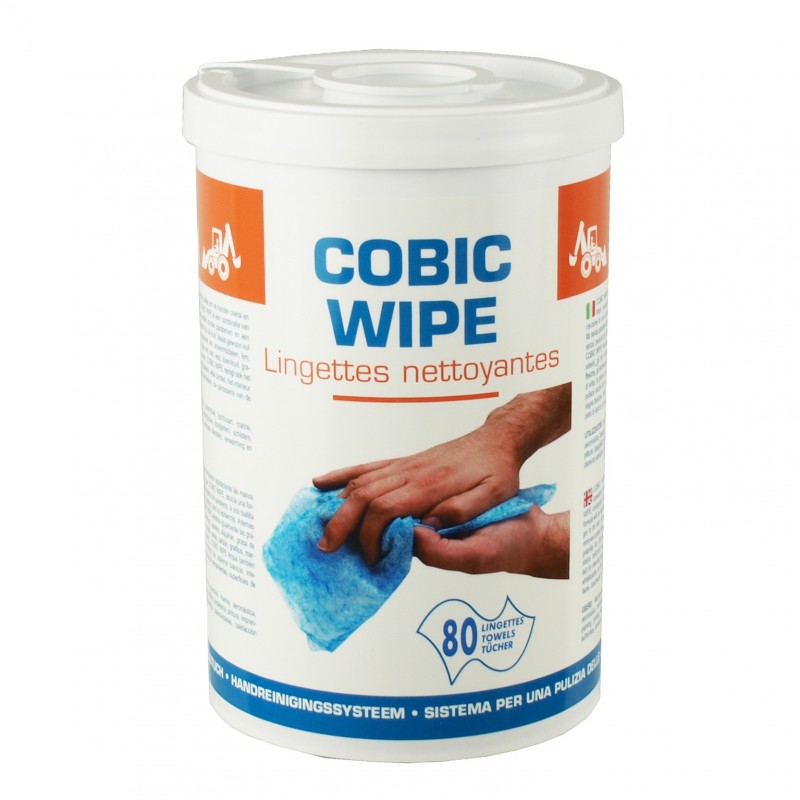 Lingettes nettoyantes imprégnées - COBIC WIPE - COBS0062 - carton de 6 pots de 80 lingettes