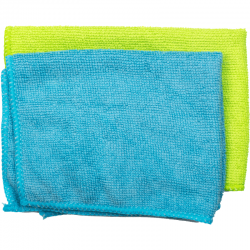 lavette microfibre COBIC premium grammage 310 gr/m² coloris vert et bleu
