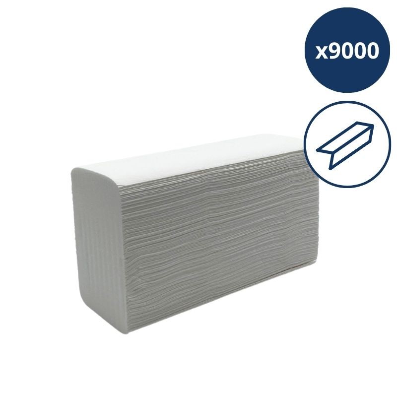 Papier hygiénique enchevêtré blanc 2 plis - 11x18cm