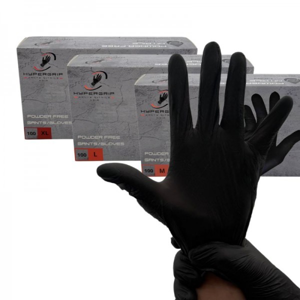 Gants nitrile noir - non poudrés