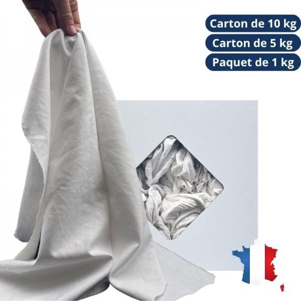 Chiffon d'essuyage drap blanc optique coton - OPT - carton de 10kg