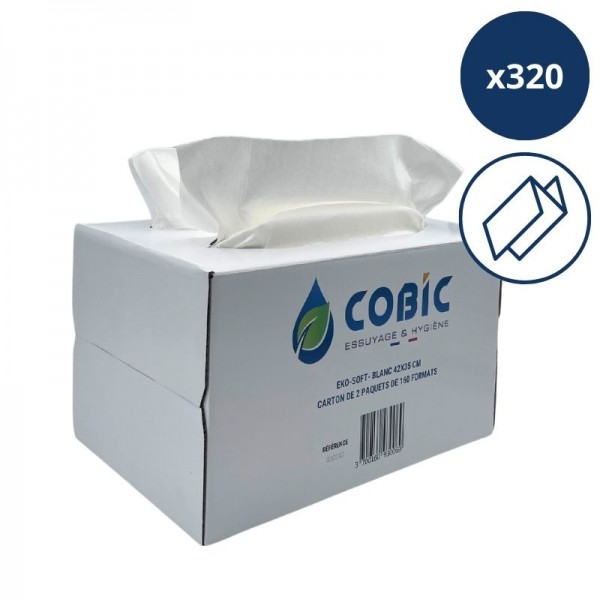 Chiffon non tissé blanc 42x35 - Eko-Soft