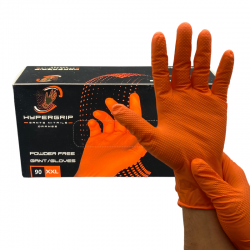 Gants nitrile orange - non poudrés