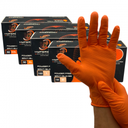 Gants nitrile orange - non...