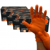 Gants nitrile orange - non poudrés